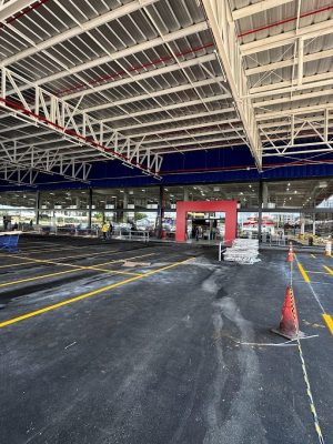 Pintura de faixa demarcação e sinalização